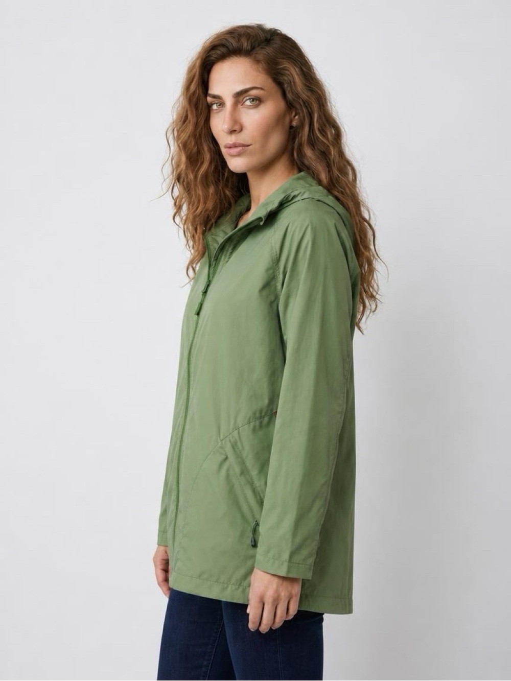 Woolrich Wind Breaker Lightweight Hooded Eucalyptus Green - Medium
